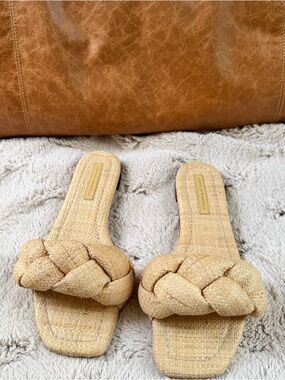 LOEFFLER RANDALL Joanna Braided Band Flat Sandals Size 6.5